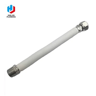 Valge PVC-kattega metallvoolik